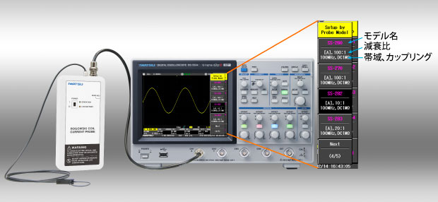 Example of connection to the digital oscilloscope ViewGoII